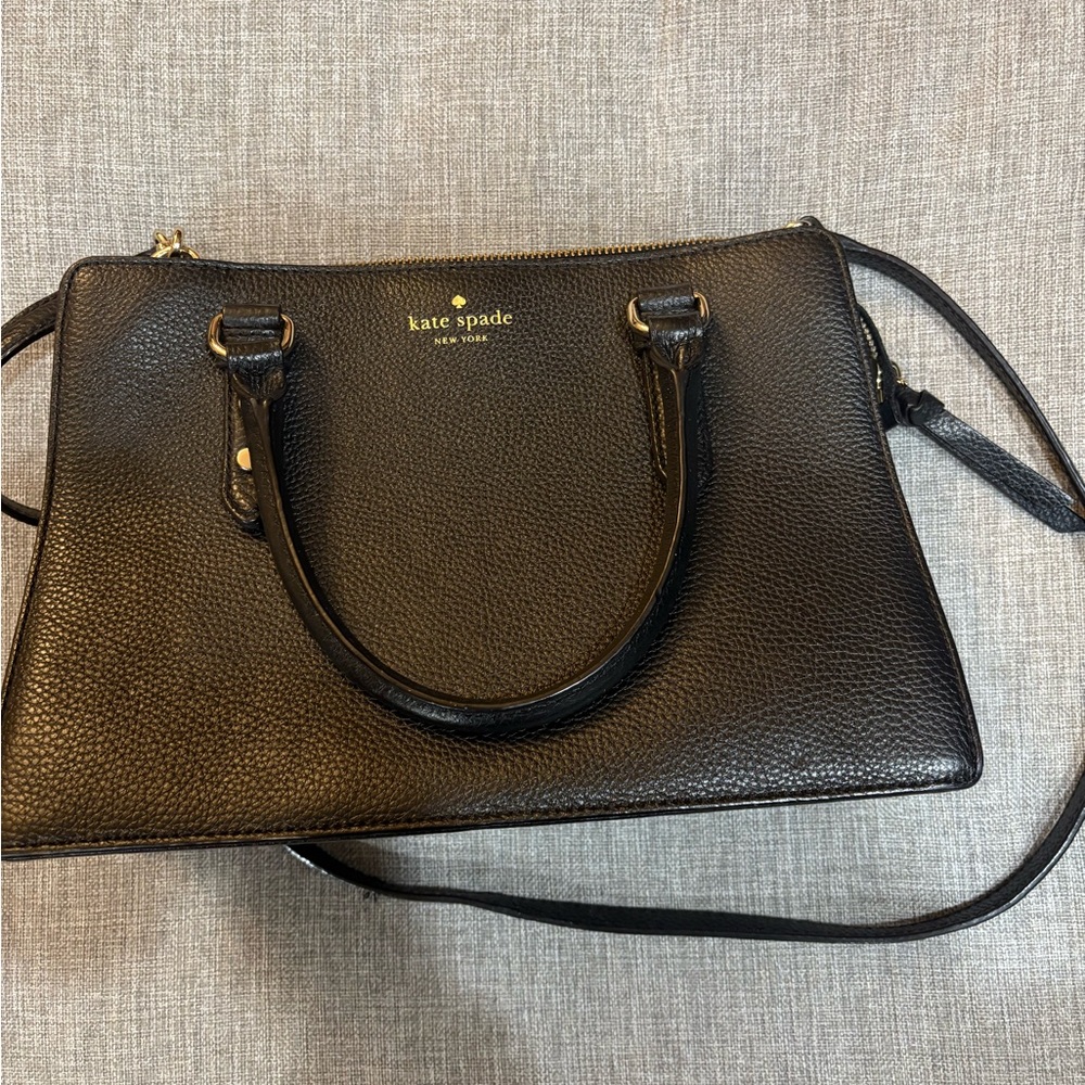 Kate Spade Black Leather square Crossbody bag